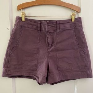 A New Day High-Rise Dusty Purple Stretch Cotton Cargo Utility Midi Shorts Size 8